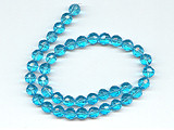 Aqua Multifaceted Glass Beads - Ref: 1468