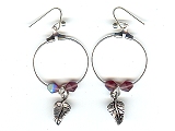 Bicone Leaf Hoop Earrings - Ref: 855