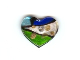 Millifiori Blue Green Heart - Ref: 680