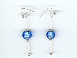 Blue Silver Foil Earrings - Ref: 863