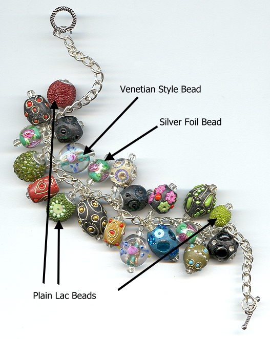 Bollywood Bracelet with Lac and Venetian style Beads