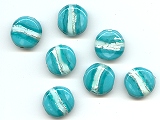 Turquoise Silver Foil Disc - Ref: 1014