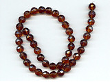 Deep Amber Multifaceted Glass Beads - Ref: 1472