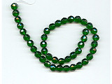 Emerald Mulltifaceted Glass Beads - Ref: 1475