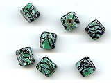 Green Marble Cube Beads - Ref: 1354