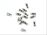 Silver Plated Leather Crimps 100 Pack - Ref: 803