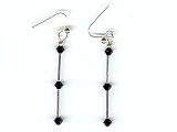 Jet Bicone Earrings - Ref: 857