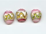Pink Scarab Style Beads - Ref: 1012