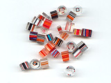 Red With Coloured Stripe Cane Mix - Ref: 1490