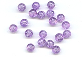 Tanzanite Glass Crackle Beads - Ref: 942