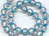 Turquoise Silver Foil Flower - Ref: 852