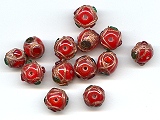 Venetian Jewel Red Round Beads (WS) - Ref: 1418