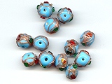 Venetian Jewel Turquoise Round Beads - Ref: 1402