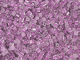 Violet Lined Cane Cube Beads - Ref: 1033